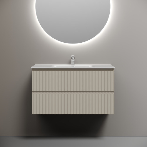 Тумба под раковину Sancos SNOB R SNR90CE 89х45х50 подвесная цвет бежевый - фото 3